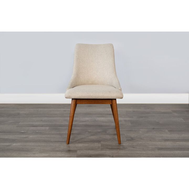 Sunny Designs Mid-Century Modern Upholstered Dining Chair, Wooden Legs (Set of 2)