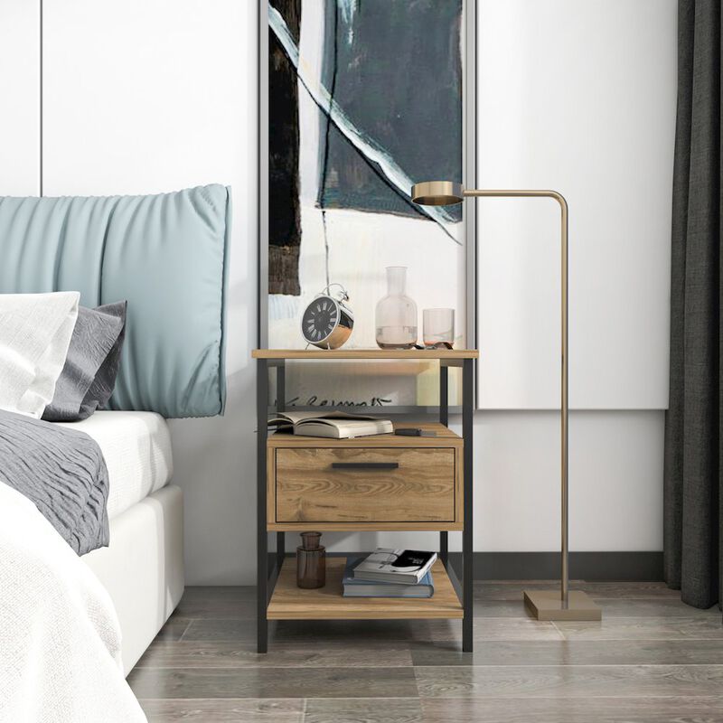 Decorotika Alba Night Stand - Oud Oak Black