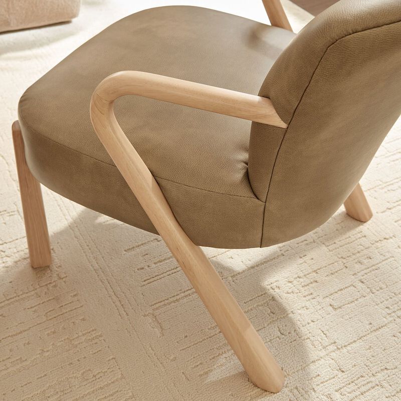 Arden Faux Leather Upholstered Accent Armchair image number 8