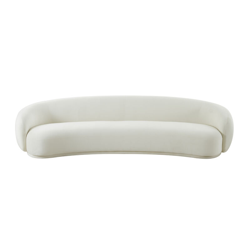 Kendall Cream Velvet 120 Inch Sofa