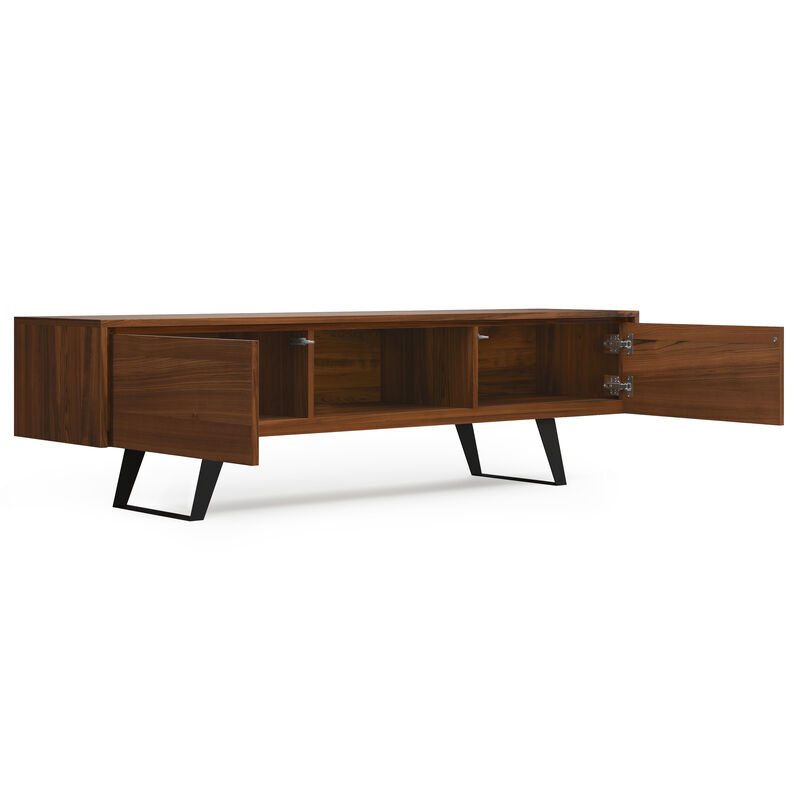 Lowry  72 inch Wide Modern Industrial TV Media Stand in Walnut For TVs up to 80 inches