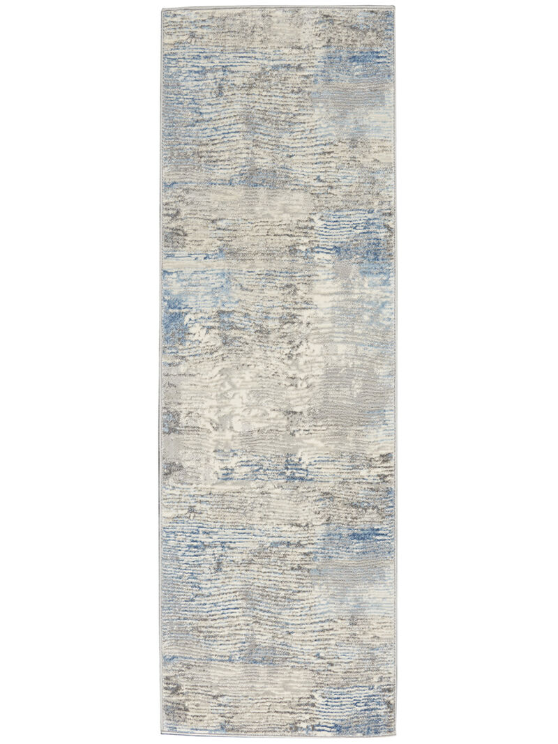 Solace SLA01 Ivory/Gray/Blue 2'3" x 7'3" Rug image number 0