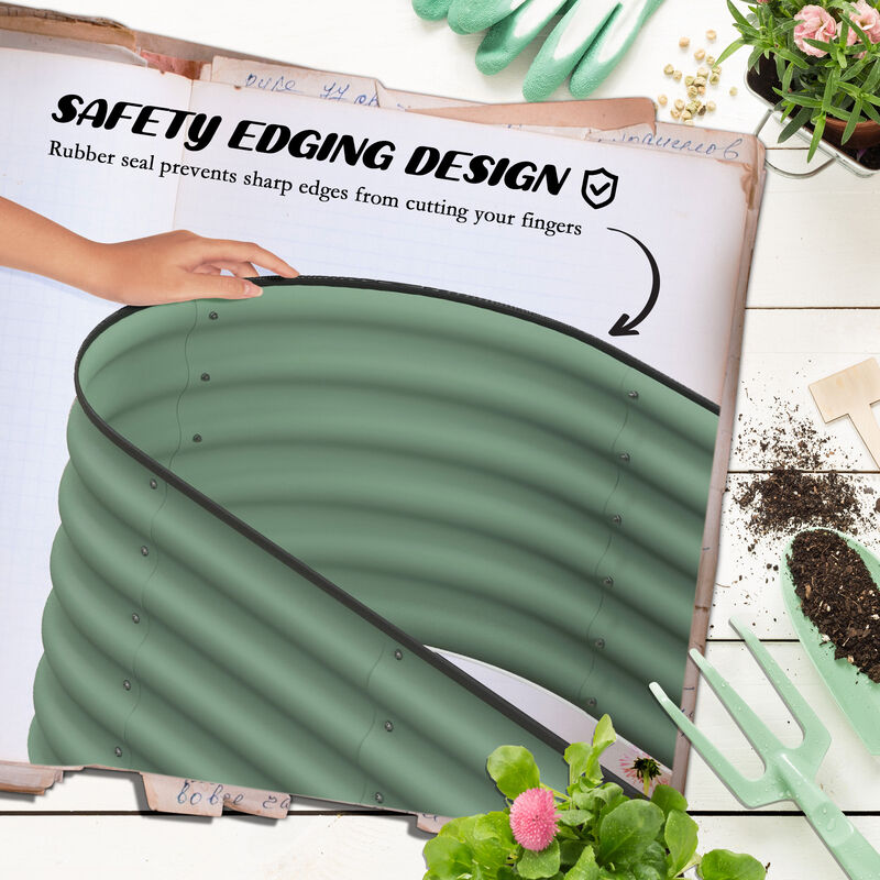 Hivvago Raised Metal Garden Bed with Safety Edges image number 5