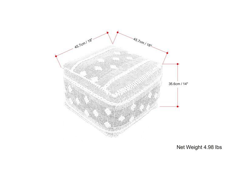 Nate 20 inch Square Pouf