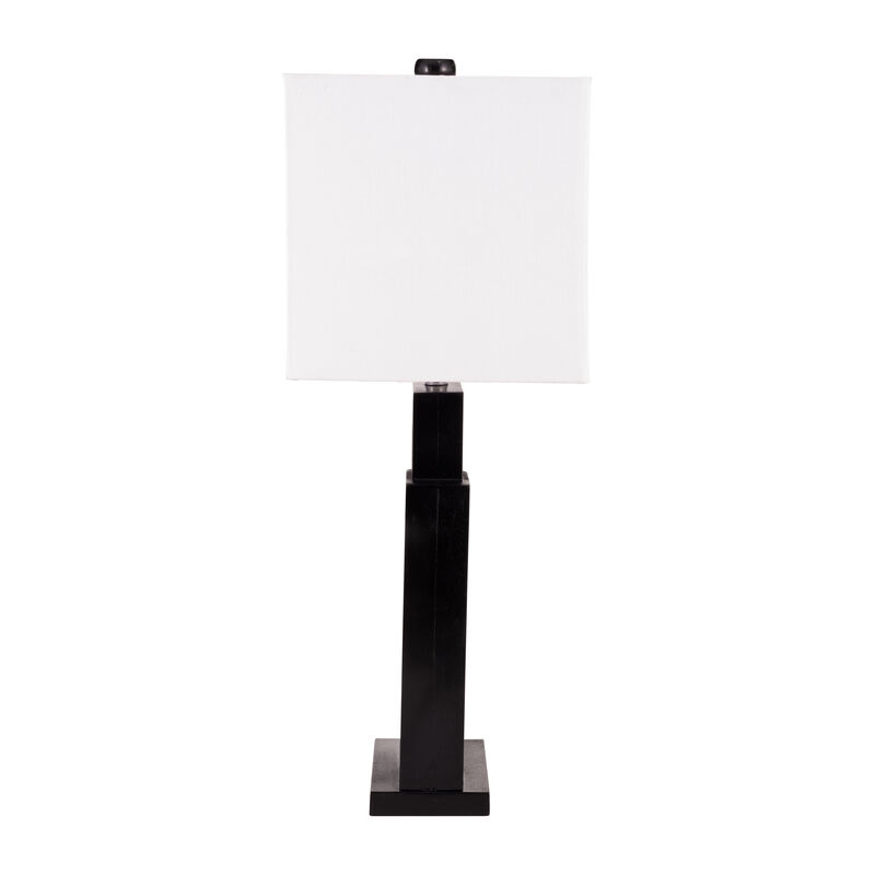 Wood 27"H Geometric Lamp image number 2