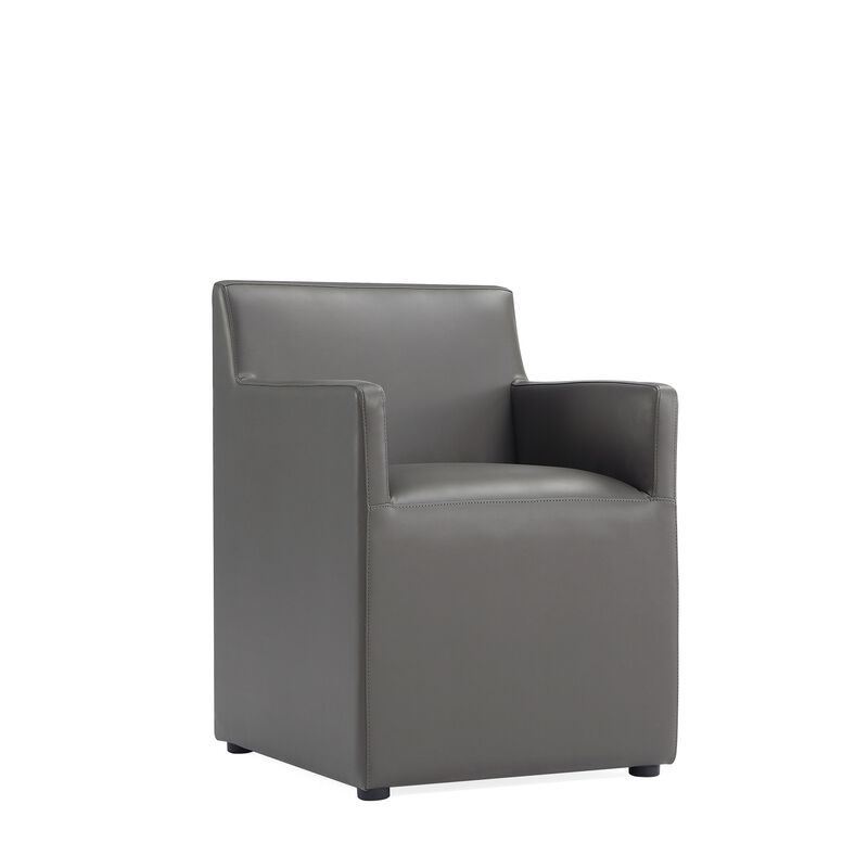 Anna Square Dining Arm Chair in Gray