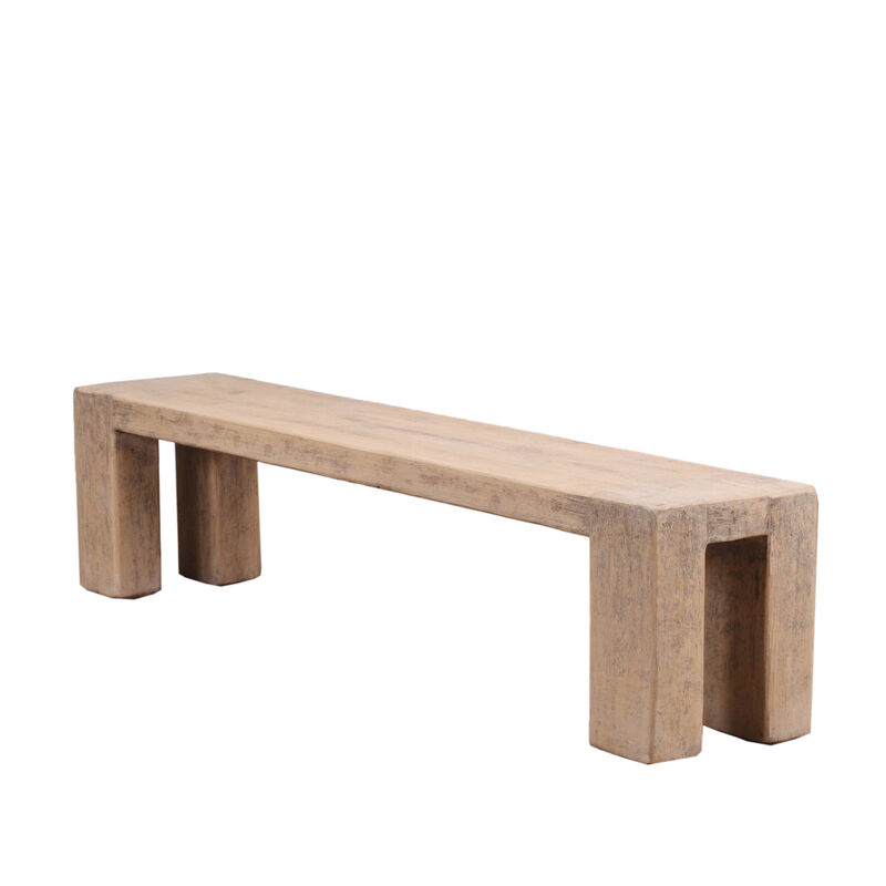 Ravello Solid Wood Bench in Weathered Gray image number 4