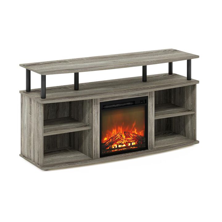 Open Shelving Storage Fireplace Entertainment Center for TV up to 55 Inch