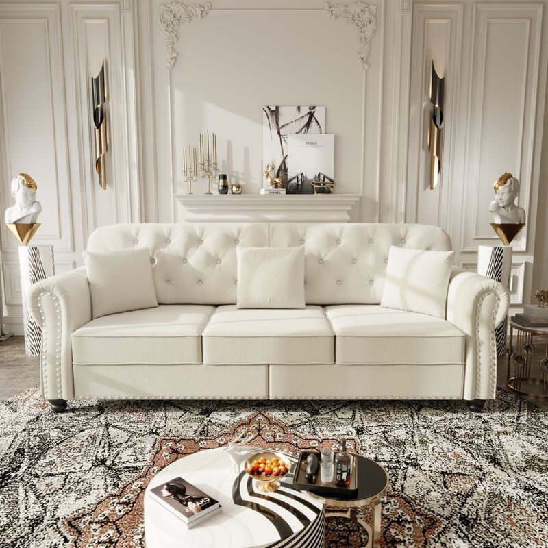 3-Seat Velvet Upholstered Sectionals image number 4