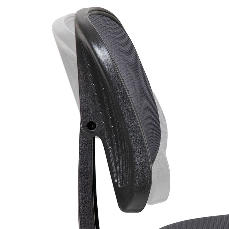 Flash Fundamentals Mid-Back Gray Mesh Swivel Task Office Chair with Pivot Back and Arms image number 7