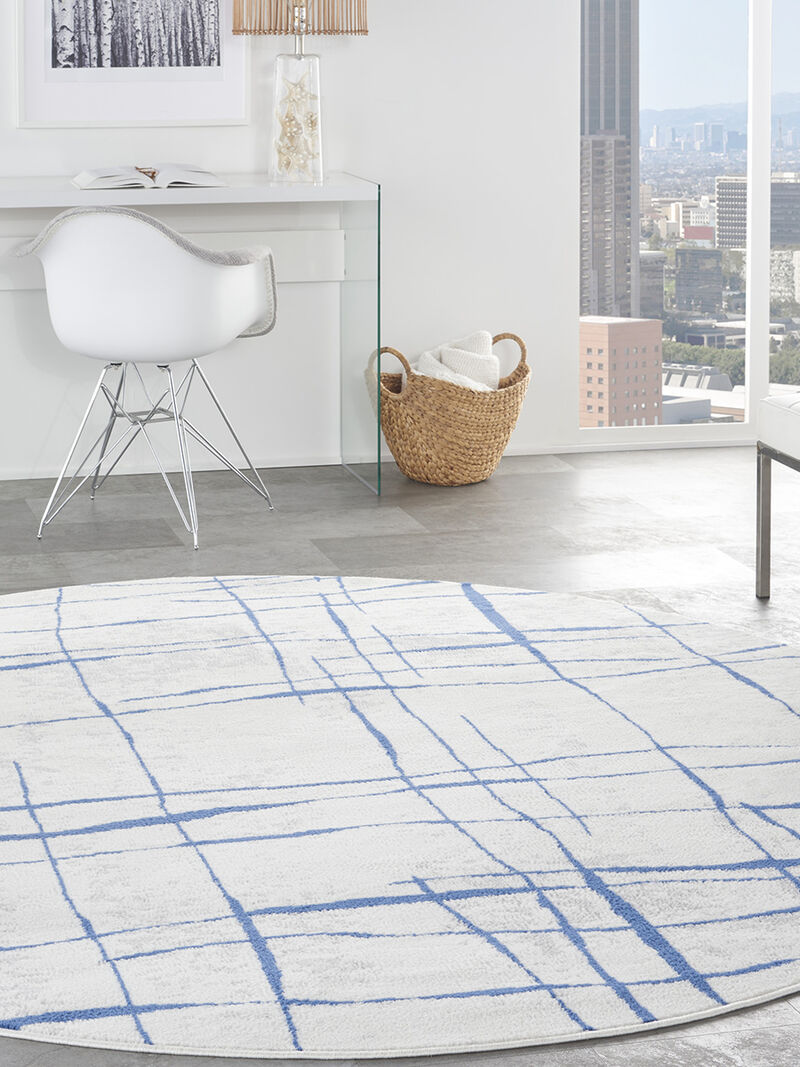Whimsicle WHS09 Ivory/Blue 8'4" x 11'6" Rug image number 5