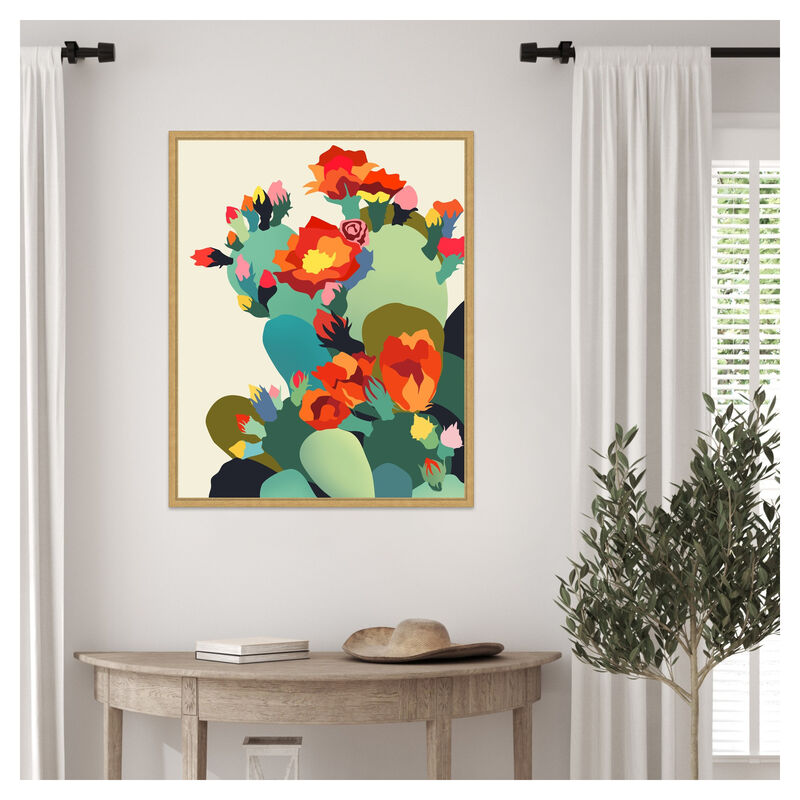 How Cactus Got Its Groove Back by Uma Gokhale Framed Canvas Wall Art image number 1