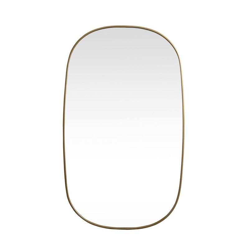 Elegant Decor Metal Frame Oval Mirror 36x60 Inch in Brass