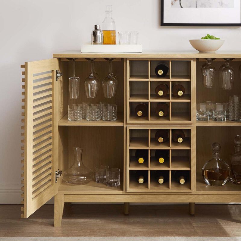 Modway Render Mid-Century Modern Wine Bar Cabinet in Charcoal 17 x 46 x 37 image number 4