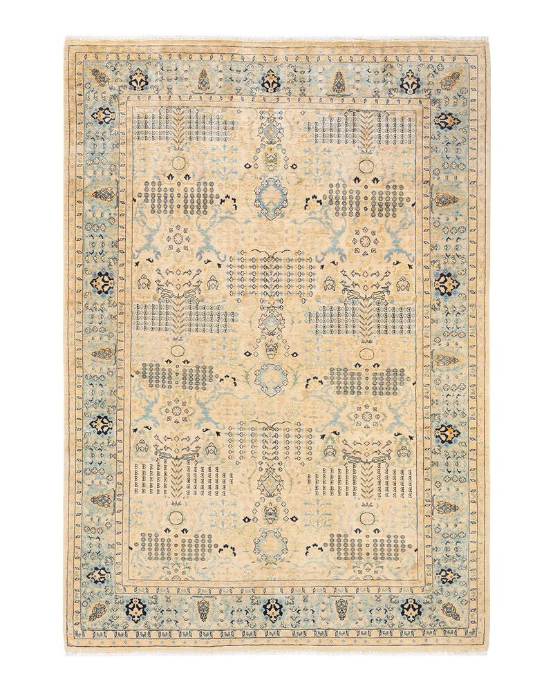 Mogul, One-of-a-Kind Hand-Knotted Area Rug  - Ivory, 6' 2" x 8' 9" image number 1