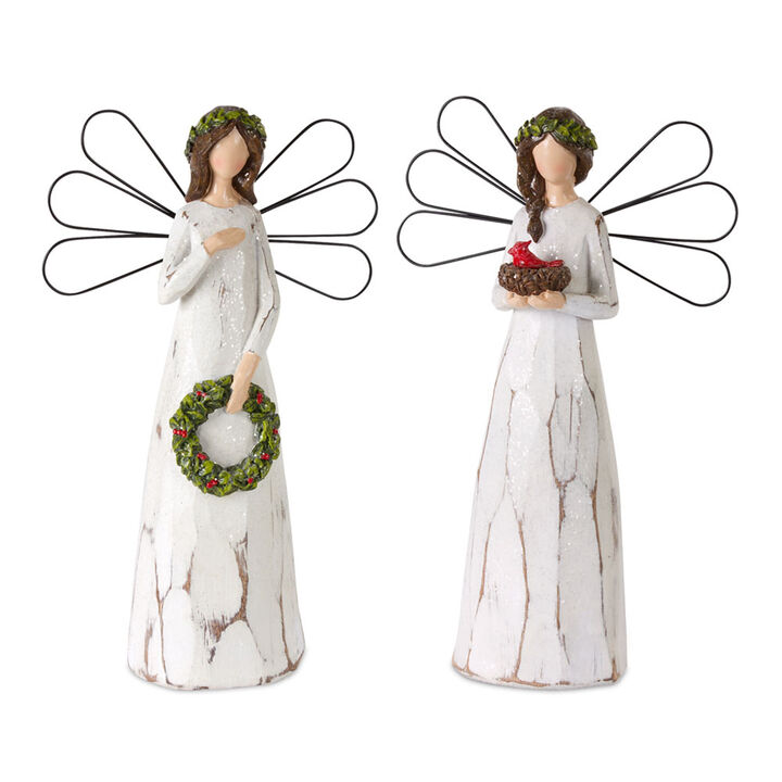 Angel Figurines Set of 2 for Christmas and Seasonal Displays