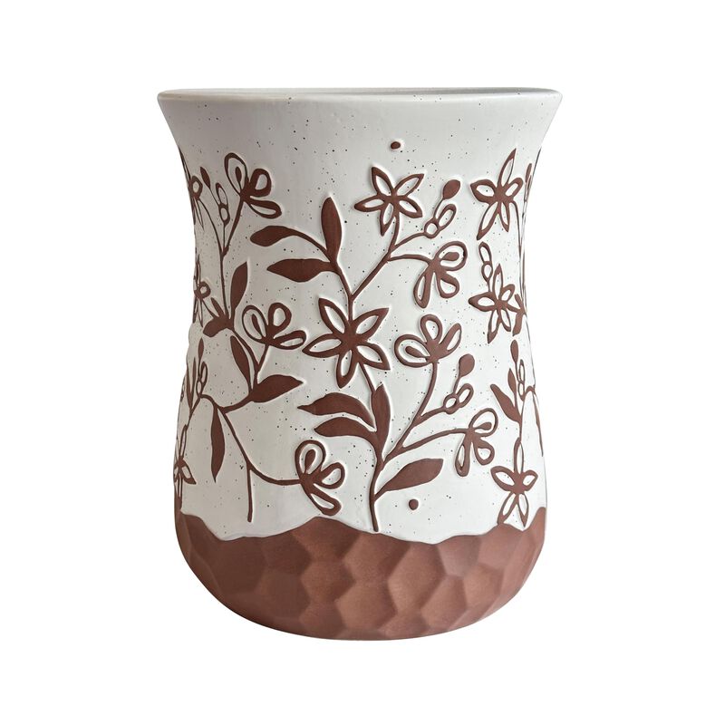 Tov Furniture Ceramic Carved Terracotta Table image number 0