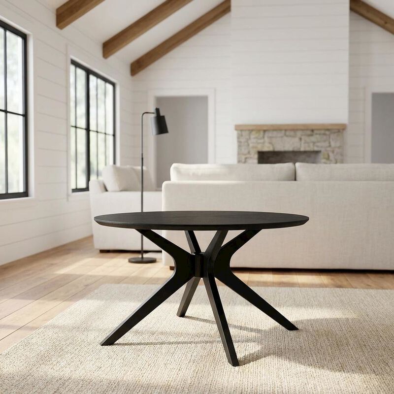 Round Wooden Coffee Table with Modern Design and Durable Build image number 3