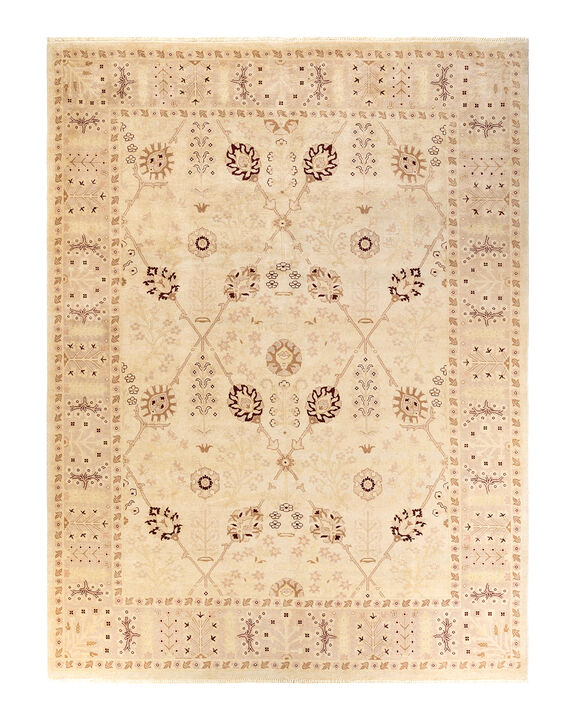 Eclectic, One-of-a-Kind Hand-Knotted Area Rug  - Ivory, 9' 0" x 11' 10"