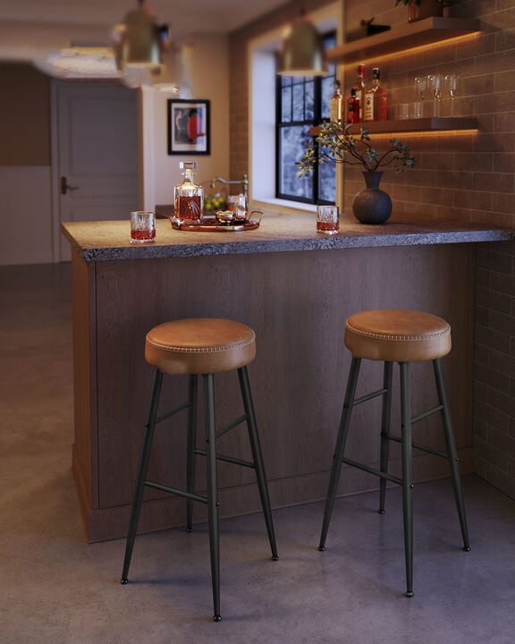 Set of 2 Bar Stools – Sleek and Comfortable Seating for Home Bar or Kitchen Island