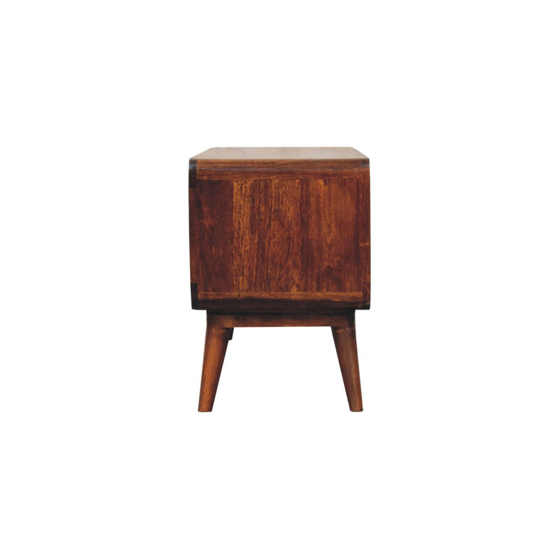 HomeRoots 39" Brown Solid Wood Enclosed and Open Storage TV Stand image number 3