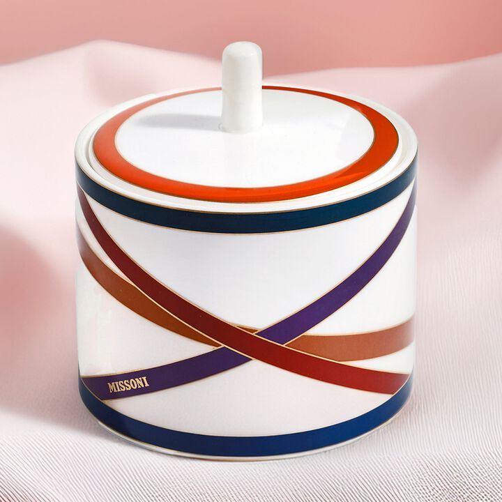 Sugar Pot NASTRI MULTICOLOR, diam. 3.39", H 3.54"