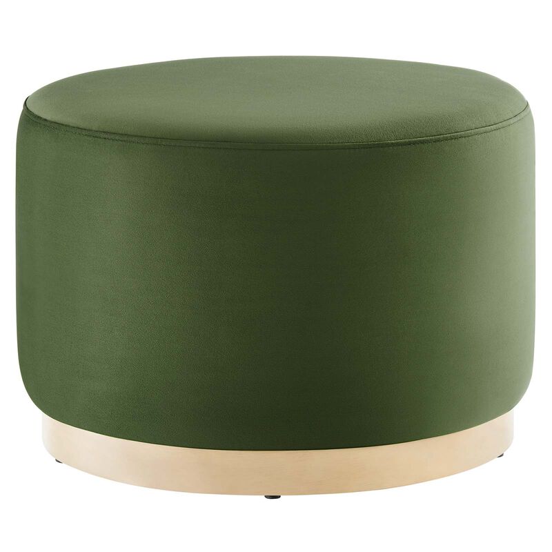 Tilden Large 23" Round Performance Velvet Upholstered Ottoman image number 0