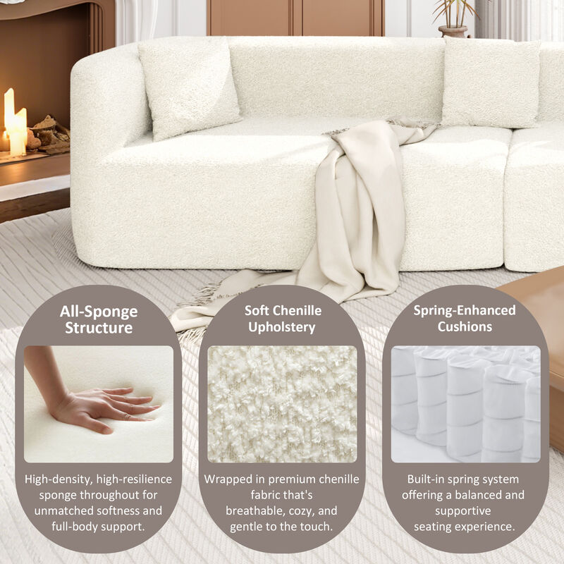 Merax Modern Sectional Sofa with Curved Design image number 4