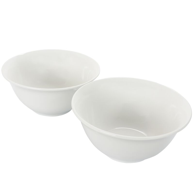 Gibson Home 2 Piece 7.5 Inch Ceramic All-Purpose Round Bowl Set in White