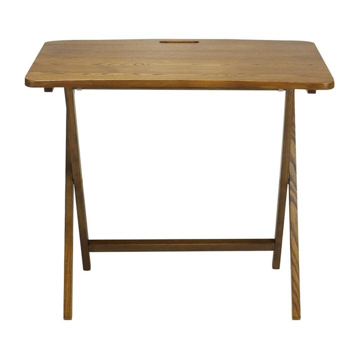 American Trails  Arizona Folding Table with Solid American  Oak, Warm Brown