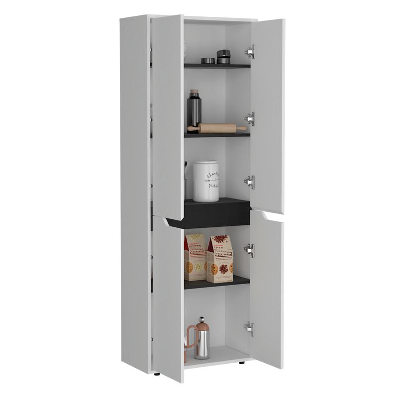 Herrin Storage Cabinet Kitchen Pantry With Four Doors and and Five Interior Shelves