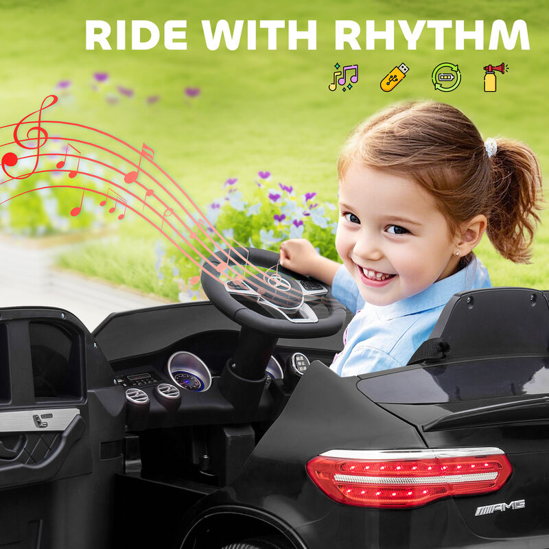 BreeBe 12V Toddler Ride On Car with Remote Control, Mercedes Benz AMG GLC63S Coupe, Electric Car with 2 Speed, MP3 Player, Light, Horn, Songs, Suspension image number 7