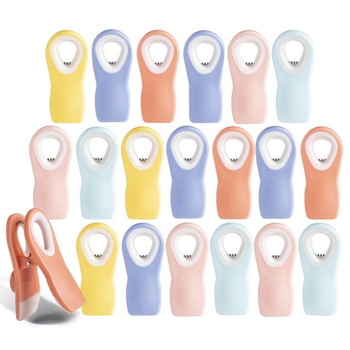 COOK WITH COLOR Bag Clips with Magnet- Food Clips, Chip Clips, Bag Clips for Food Storage with Airtight Seal Grip for Bread Bags