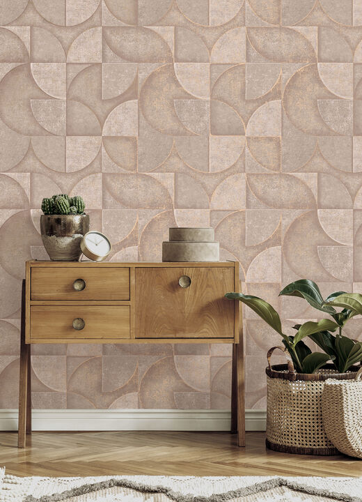 Addison Blush Retro Geo Wallpaper