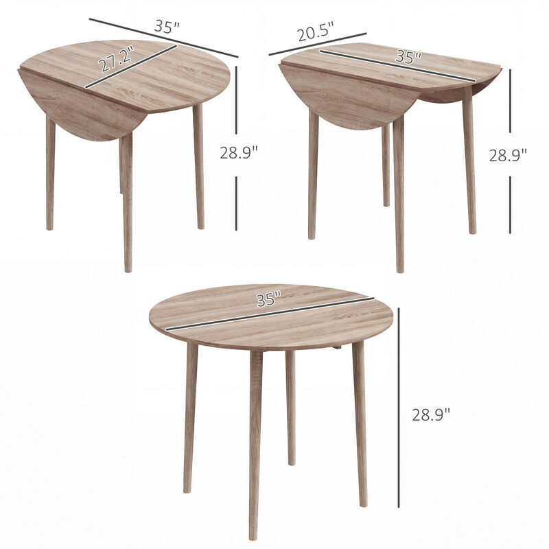 Hivvago Round Drop Leaf Dining Table for Small Spaces image number 2