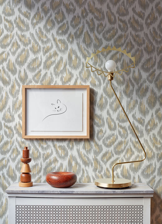 Electra Wheat Leopard Spot String Wallpaper (Set of 2)