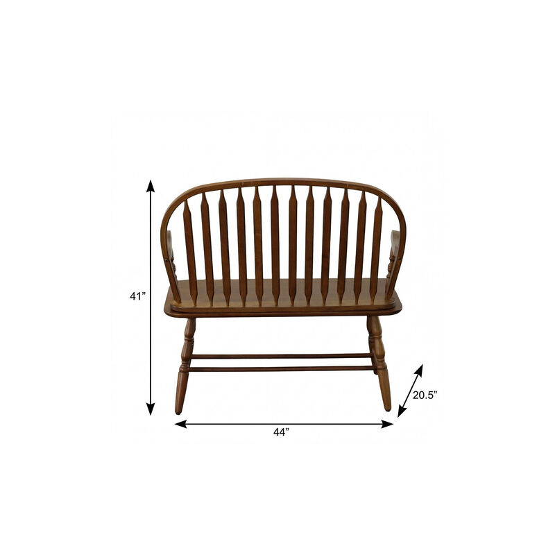 HomeRoots 44" Wood Windsor Spindle Back Bench image number 6