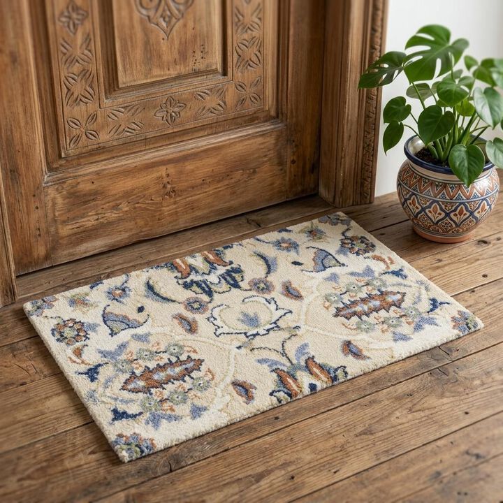 HomeRoots Floral Power Loom Area Rug