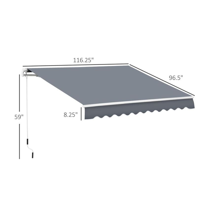 Hivvago Manual Retractable Patio Awning with UV Protection image number 2