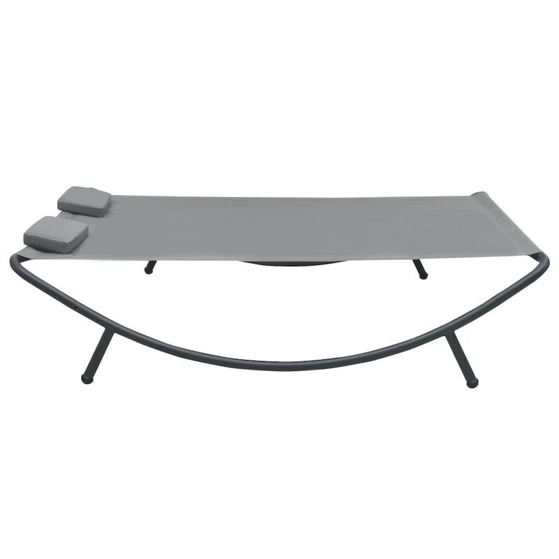 Sun Lounger Anthracite 100% Polyester, Powder-Coated Steel Double