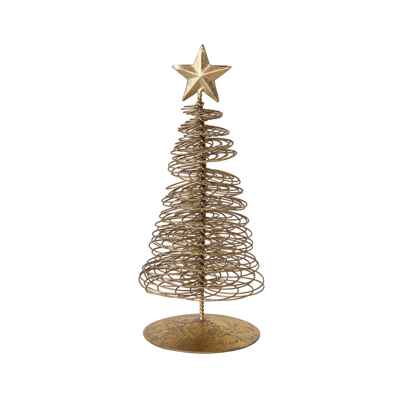 Gold Wire Christmas Tree with Star Topper image number 0
