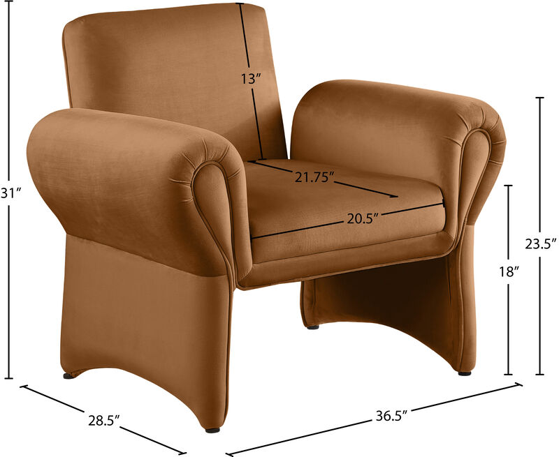 Meridian Furniture Fleurette Saddle Velvet Accent Chair image number 7