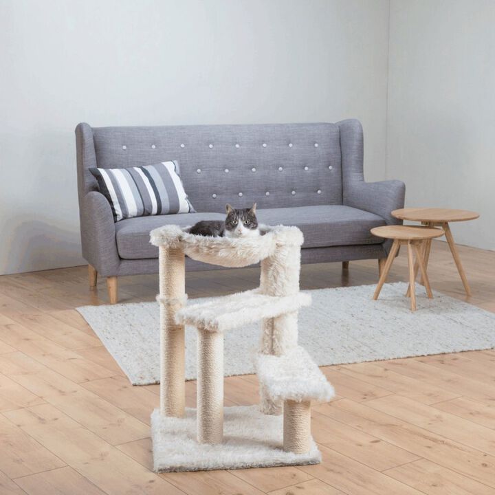 TRIXIE Baza Senior Plush & Sisal Cat Tree Scratching Posts Hammock & Steps