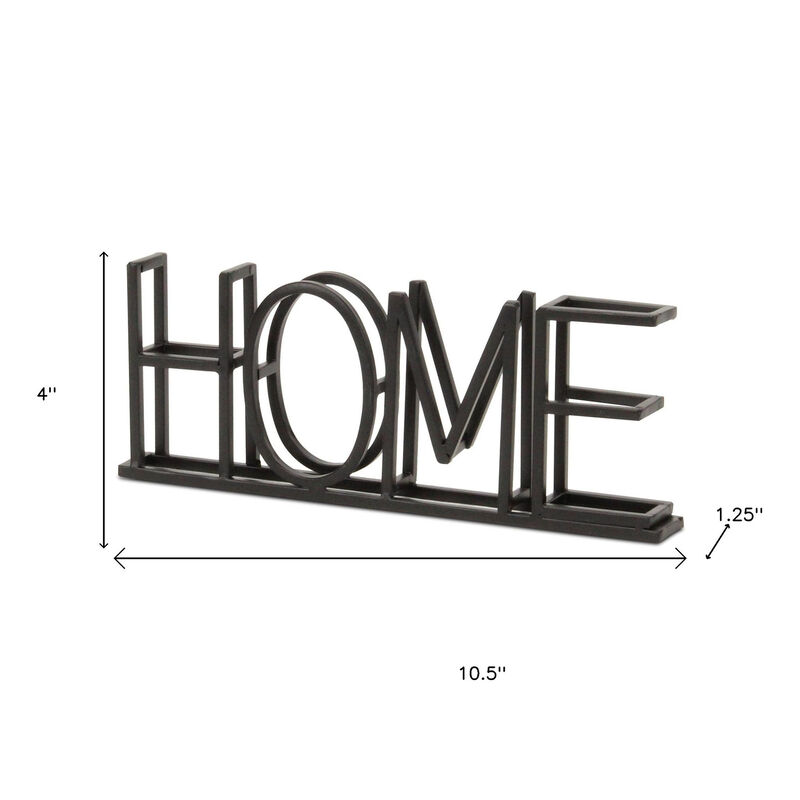 HomeRoots 11" Black Metal Home Tabletop Sign image number 5