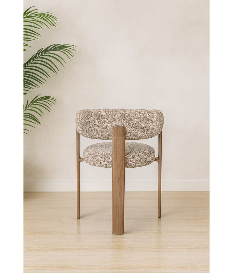 Upholstered 3-leg Wood-look Metal Frame 2pc Dining Chairs image number 2