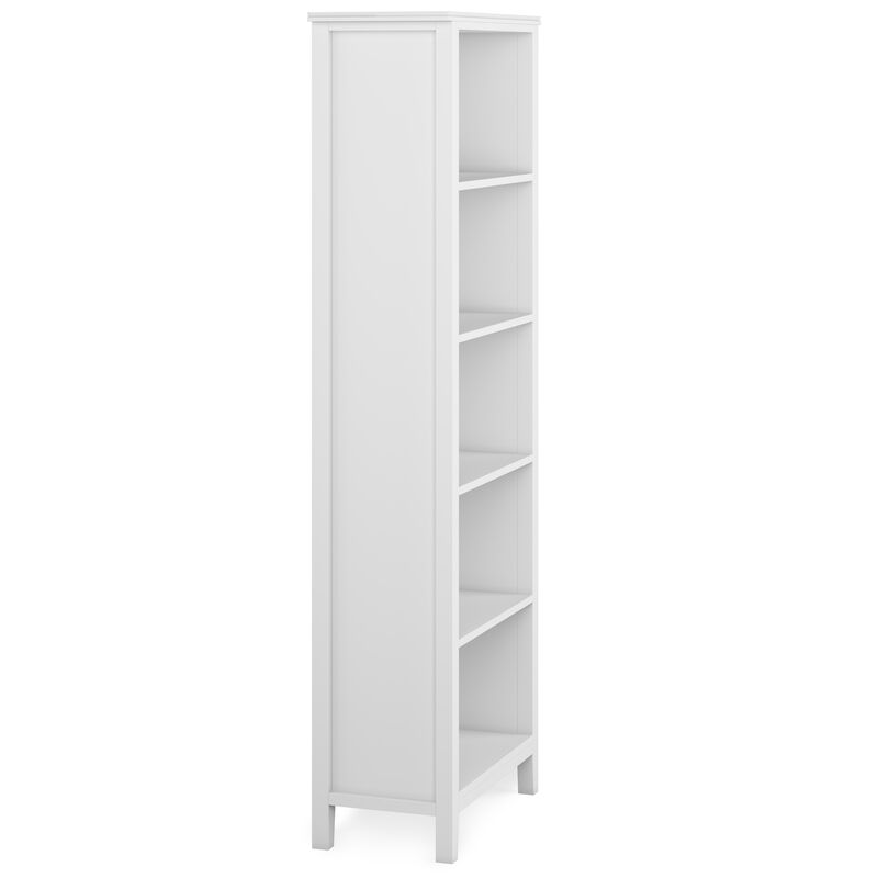 Artisan SOLID WOOD 72 inch x 26 inch Contemporary 5 Shelf Bookcase in White