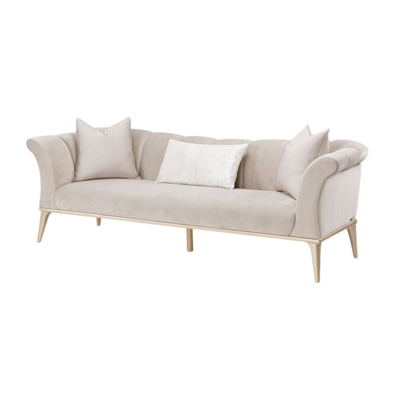 Starlight Canyon Home Beige Velvet Sofa for Living Room &ndash; Elegant 3 Seater 100 Inch Couch image number 0