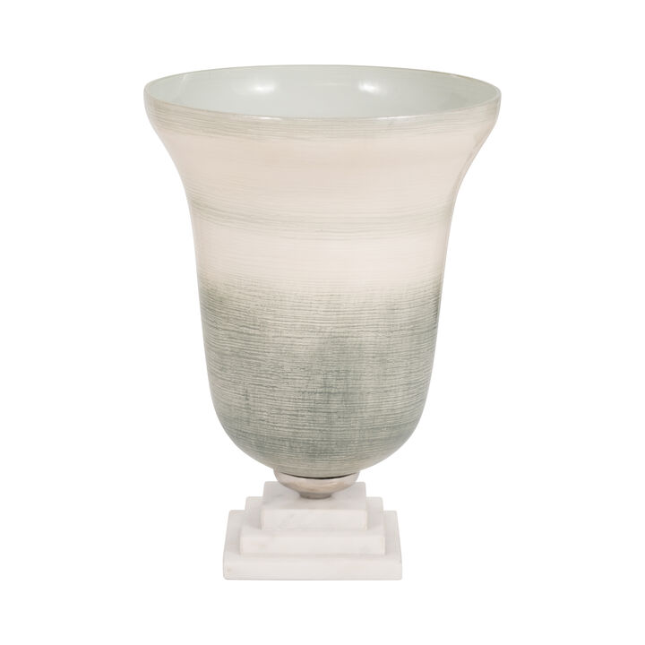 Glass 14" Vase On Marble Base
