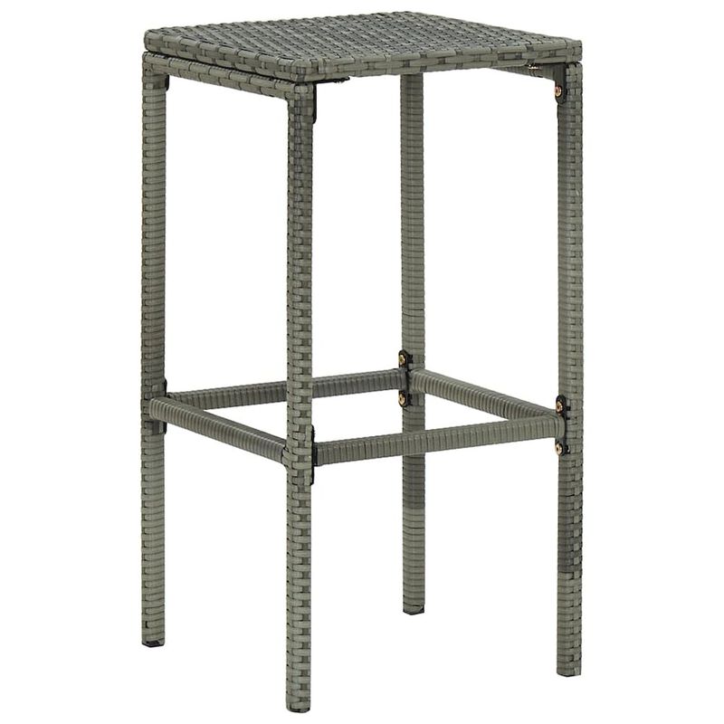 Bar Stool Set of 2 Gray Steel Standard Footrest Bar Stool