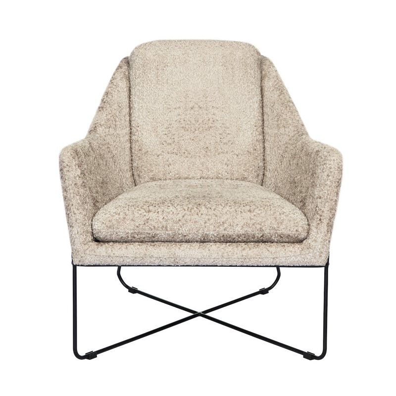 Emilia Lounge Chair in Beige Boucle Fabric